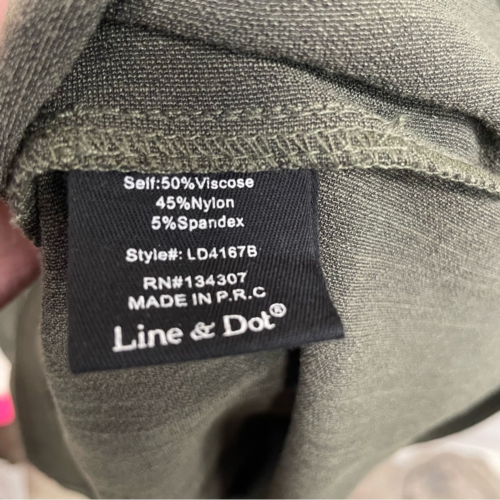 Line & Dot Poppy Mino Dress In Olive Long Sleeve Womens medium utility military - Picture 8 of 9